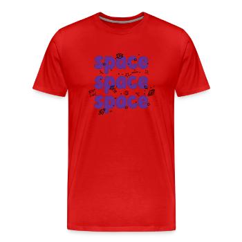 Space - Men's Premium Organic T-Shirt - red - Front - Damien (186cm)