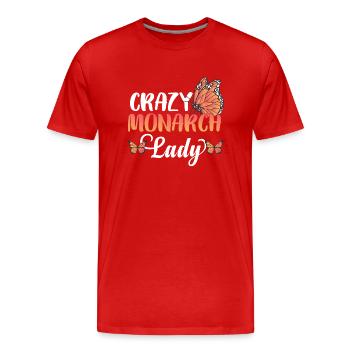 Crazy Monarch Lady - T-shirt bio Premium Homme - rouge - Devant - Damien (186cm)