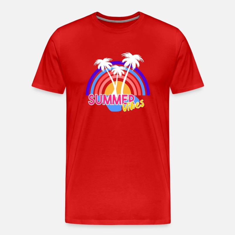 Summer Vibes - Männer Premium Bio T-Shirt - Rot