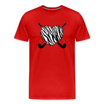 Hockey sur gazon Joueur de hockey Bâtons de hockey - T-shirt bio Premium Homme - rouge - Devant - Damien (186cm)