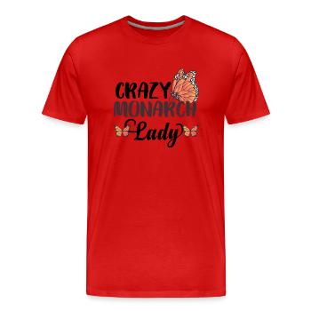 Crazy Monarch Lady - T-shirt bio Premium Homme - rouge - Devant - Damien (186cm)
