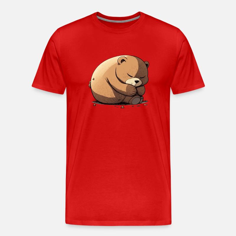Meenee der Schläferbär - Männer Premium Bio T-Shirt - Rot