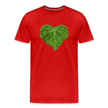 ivy - green heart - poison ivy - wedding - Men's Premium Organic T-Shirt - red - Front - Damien (186cm)