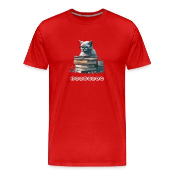 Eriko die gelernte Katze - Männer Premium Bio T-Shirt - Rot - Vorne - Damien (186cm)