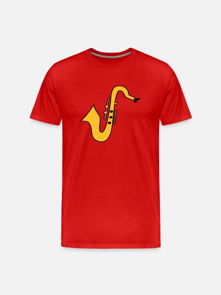 Saxophone - T-shirt bio Premium Homme - rouge
