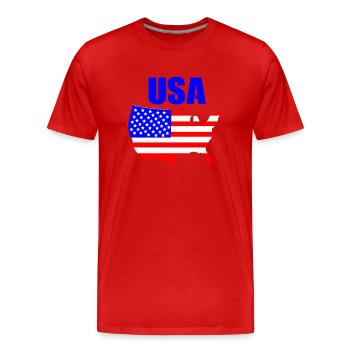 United States - Men's Premium Organic T-Shirt - red - Front - Damien (186cm)