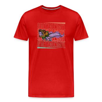Quetzalcoatl Axolotl Mexiko Azteken Gottheit - Männer Premium Bio T-Shirt - Rot - Vorne - Damien (186cm)