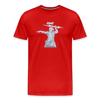 Zeus - Männer Premium Bio T-Shirt - Rot - Vorne - Damien (186cm)