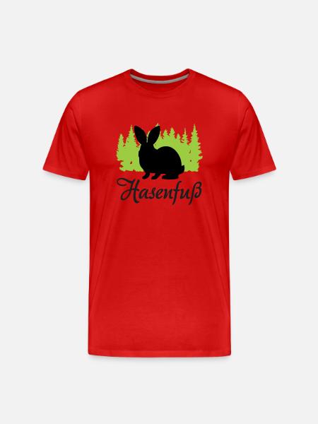 "Hasenfuß: Charmant schüchtern" - Männer Premium Bio T-Shirt - Rot