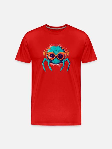 Krake die Spinne - Männer Premium Bio T-Shirt - Rot
