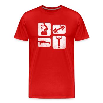 Fitness Gym Training 2 - Men's Premium Organic T-Shirt - red - Front - Damien (186cm)