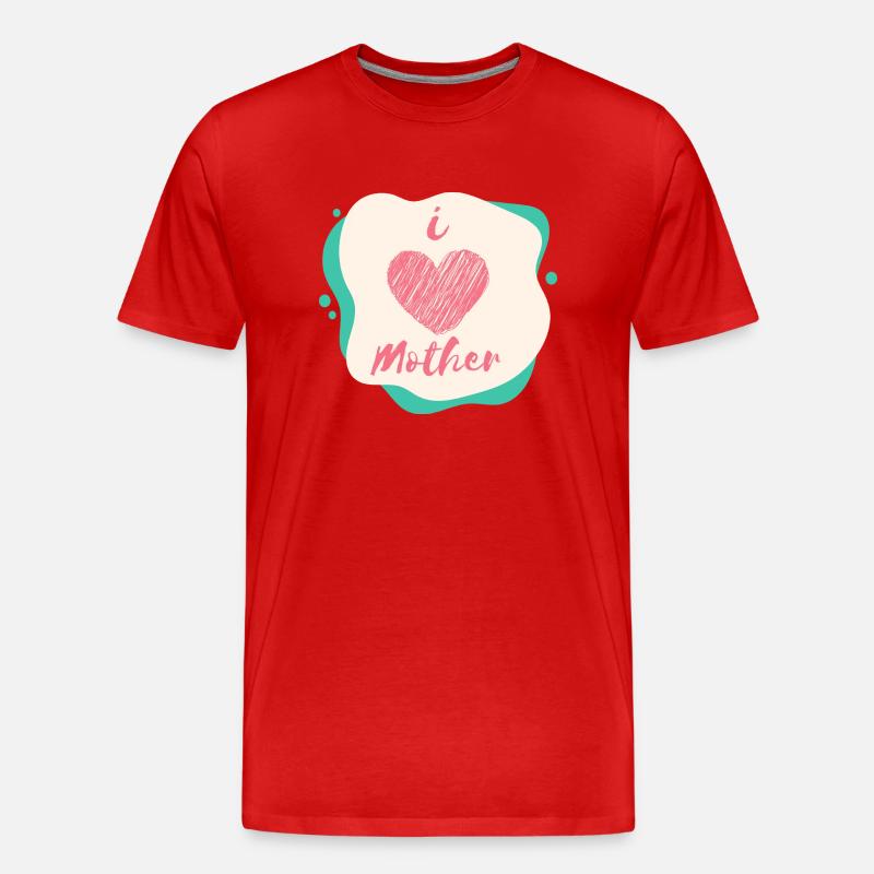 I love mother - Männer Premium Bio T-Shirt - Rot