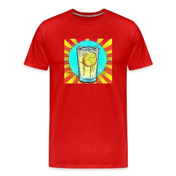 Limonade Pop Art : un verre rafraîchissant de limonade vibrante - T-shirt bio Premium Homme - rouge - Devant - Damien (186cm)