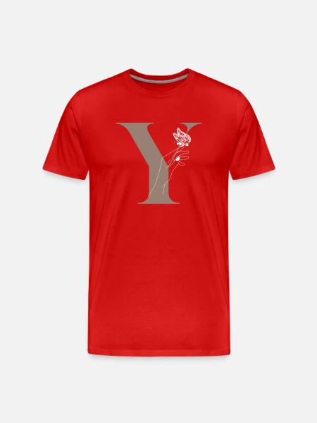 Letter Y Butterfly Magic - Men's Premium Organic T-Shirt - red
