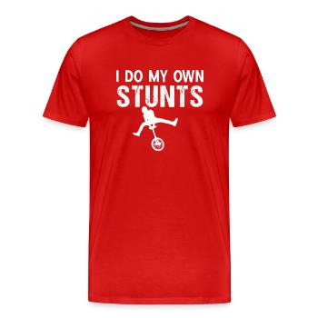 Stuntman Vintage Lustige Sprüche - Männer Premium Bio T-Shirt - Rot - Vorne - Damien (186cm)