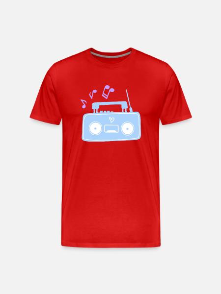 Radio music - Men's Premium Organic T-Shirt - red