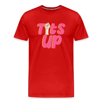 Tittenfeminismus - Männer Premium Bio T-Shirt - Rot - Vorne - Damien (186cm)