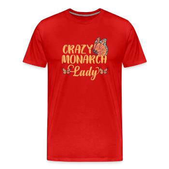 Crazy Monarch Lady - T-shirt bio Premium Homme - rouge - Devant - Damien (186cm)