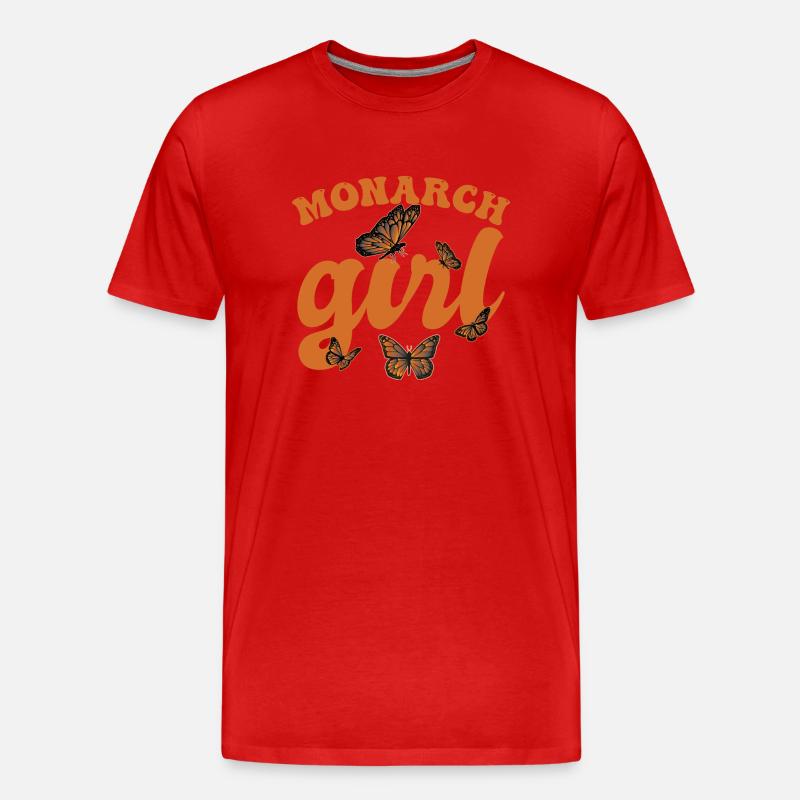 Monarch-Mädchen - Männer Premium Bio T-Shirt - Rot
