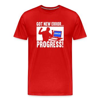 Neuer Fehler Entwickler Programmierer - Männer Premium Bio T-Shirt - Rot - Vorne - Damien (186cm)