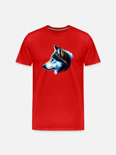 Wolf - Men's Premium Organic T-Shirt - red