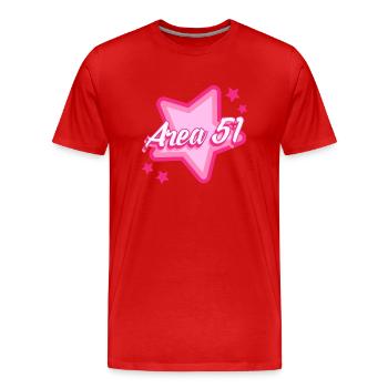 Area 51 Pink Star Girls - Men's Premium Organic T-Shirt - red - Front - Damien (186cm)