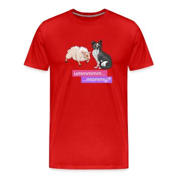 Sheep herd mom - Men's Premium Organic T-Shirt - red - Front - Damien (186cm)
