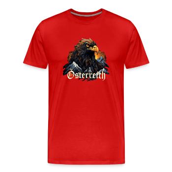 Austria Design with Adler & Berge Austria - Men's Premium Organic T-Shirt - red - Front - Damien (186cm)