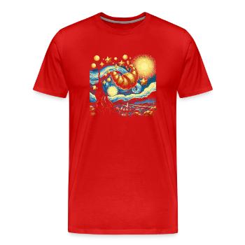 Französische Croissant Kunst - Lustiges Geschenk - Männer Premium Bio T-Shirt - Rot - Vorne - Damien (186cm)