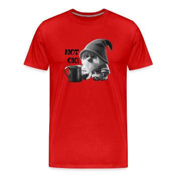 Trauriger Zwerg - Männer Premium Bio T-Shirt - Rot - Vorne - Damien (186cm)