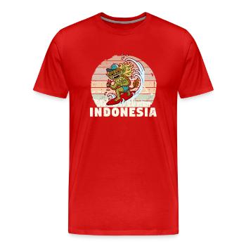 Bali Barong Holidays Indonesia Ocean Surfers - Men's Premium Organic T-Shirt - red - Front - Damien (186cm)