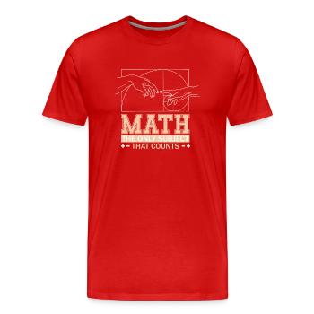 Math Teacher Art Geometry Fibonacci Spiral - Men's Premium Organic T-Shirt - red - Front - Damien (186cm)