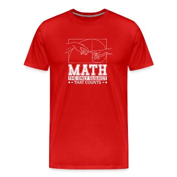 Math Teacher Art Geometry Fibonacci Spiral - Men's Premium Organic T-Shirt - red - Front - Damien (186cm)