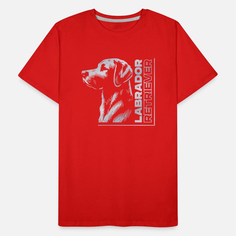 Labrador Drawing Head Silver Men's Premium Organic T-Shirt