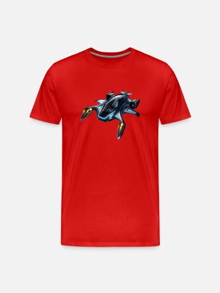 Sleek Futuristic Flying Car - Men's Premium Organic T-Shirt - red