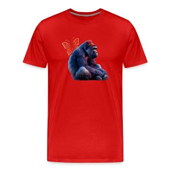 Affe - Männer Premium Bio T-Shirt - Rot - Vorne - Damien (186cm)