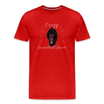 Safari Zoologe Mandrill Dschungel Safari Zoo - Männer Premium Bio T-Shirt - Rot - Vorne - Damien (186cm)