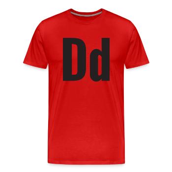 Buchstabe D - Männer Premium Bio T-Shirt - Rot - Vorne - Damien (186cm)