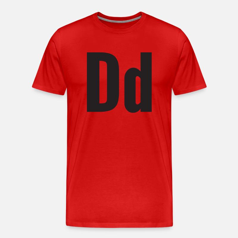 Buchstabe D - Männer Premium Bio T-Shirt - Rot