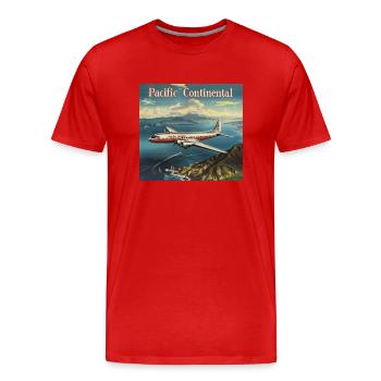 Vintage Airline Ad (fictional ) - Männer Premium Bio T-Shirt - Rot - Vorne - Damien (186cm)