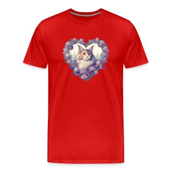MaineCoon Iris - Men's Premium Organic T-Shirt - red - Front - Damien (186cm)