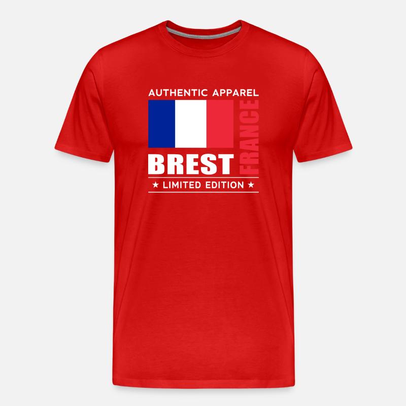 Brest - Männer Premium Bio T-Shirt - Rot