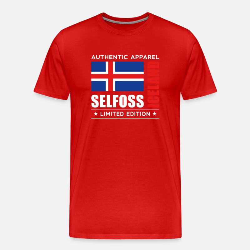 Selfoss - Männer Premium Bio T-Shirt - Rot