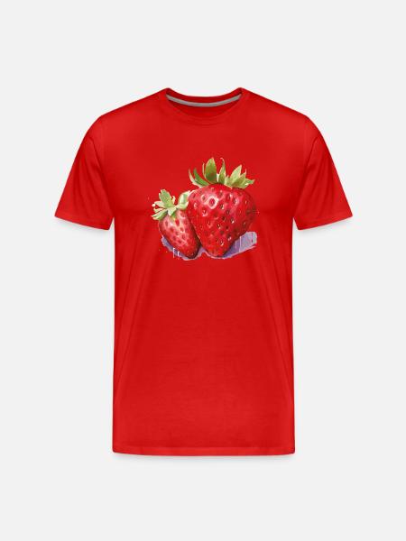 erdbeere - Männer Premium Bio T-Shirt - Rot
