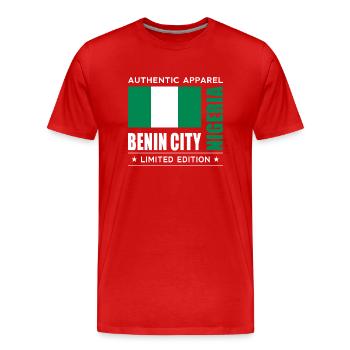 Benin City - Männer Premium Bio T-Shirt - Rot - Vorne - Damien (186cm)