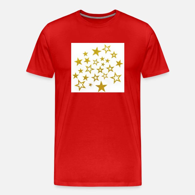 🌟 Sterne - Männer Premium Bio T-Shirt - Rot