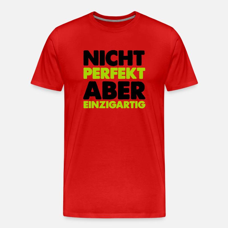 nicht perfekt aber einzigartig - Männer Premium Bio T-Shirt - Rot