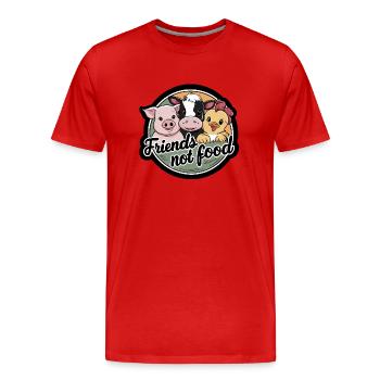 Vegetarier Vegetarierin Vegan Veganer süße Tiere - Männer Premium Bio T-Shirt - Rot - Vorne - Damien (186cm)
