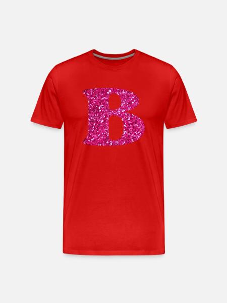 Letter b pink glitter - Men's Premium Organic T-Shirt - red