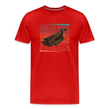 Spanische Küche Jamon Schinken Tapas Andalusien - Männer Premium Bio T-Shirt - Rot - Vorne - Damien (186cm)